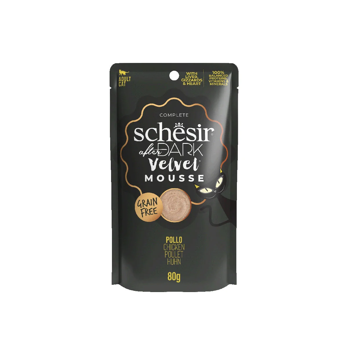 SACHET SCHESIR CHAT MOUSSE AFTER DARK POULET